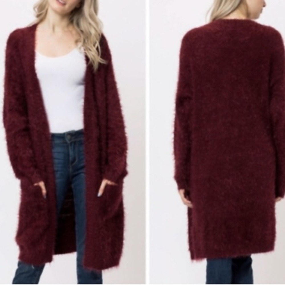 Fuzzy Cardigan Sweater